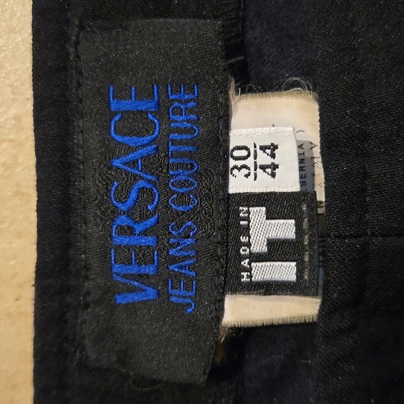 Vintage authentic Versace Side zip tapered black Pants made Italy - Picture 4 of 11